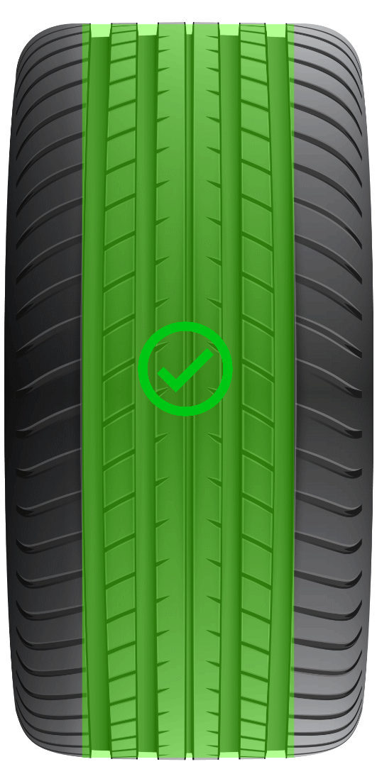 Tyre image showing repairable zone